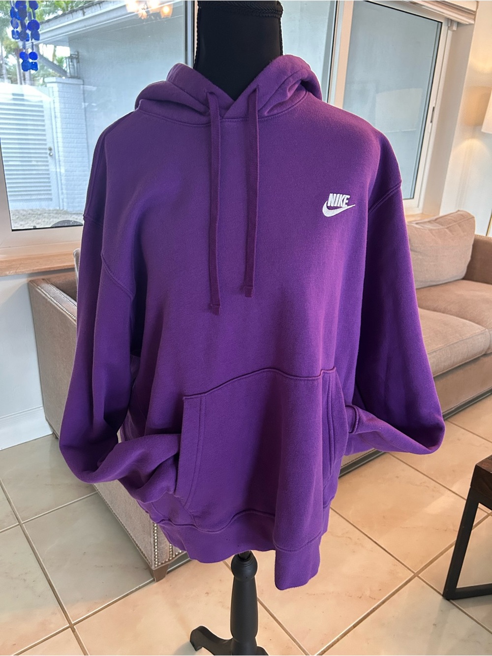 Nike Purple Pullover Hoodie with White Logo